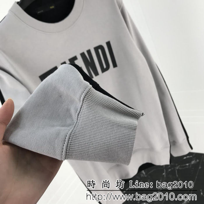 FENDI芬迪 專櫃同步 2018年新款 灰色圓領衛衣 潮流時尚 情侶款 ydi1164